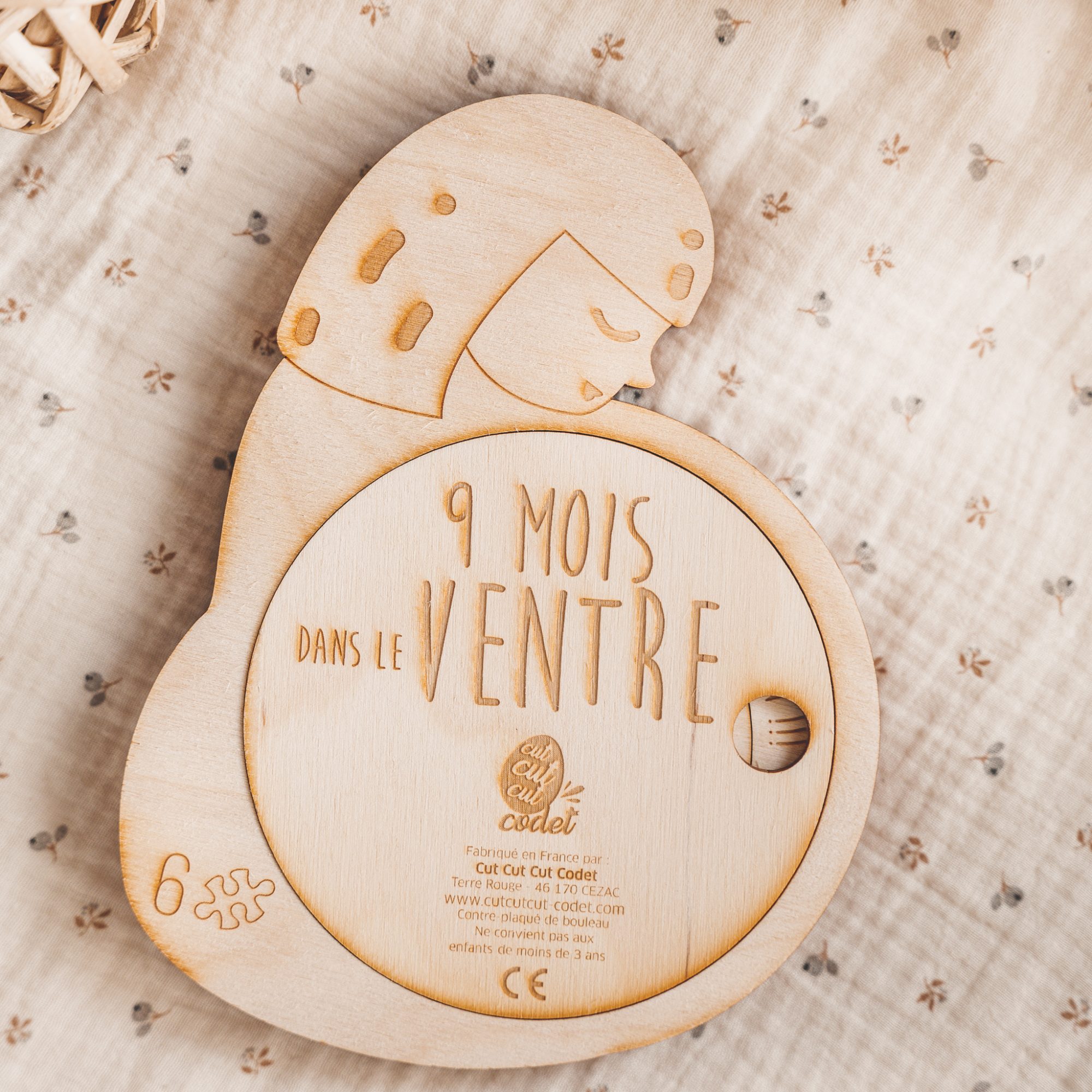 Puzzle en bois 9 mois de le ventre - Made in France - Les Petits Mômes